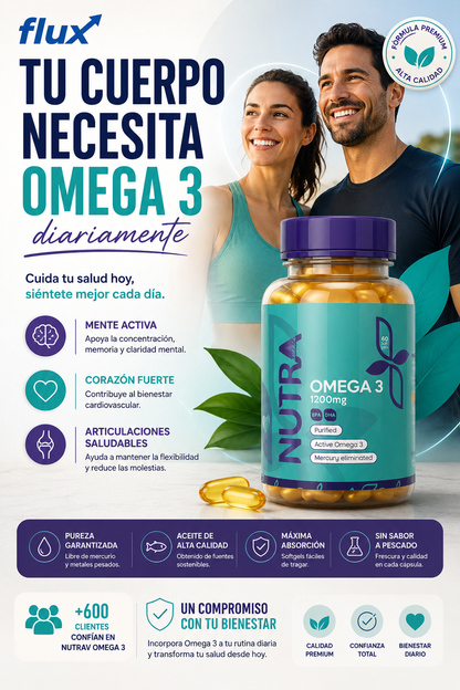 Flux OmegaPure™ / Omega 3 premium para mente, corazón y bienestar diario