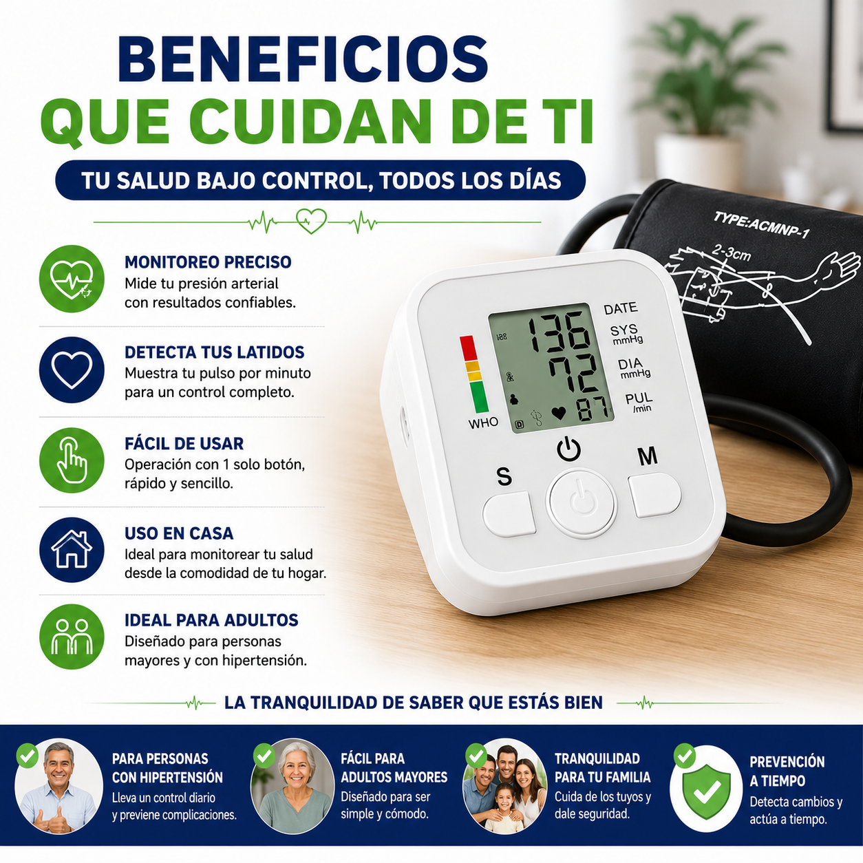 HeartTrack™ / Monitoreo práctico para cuidar tu salud