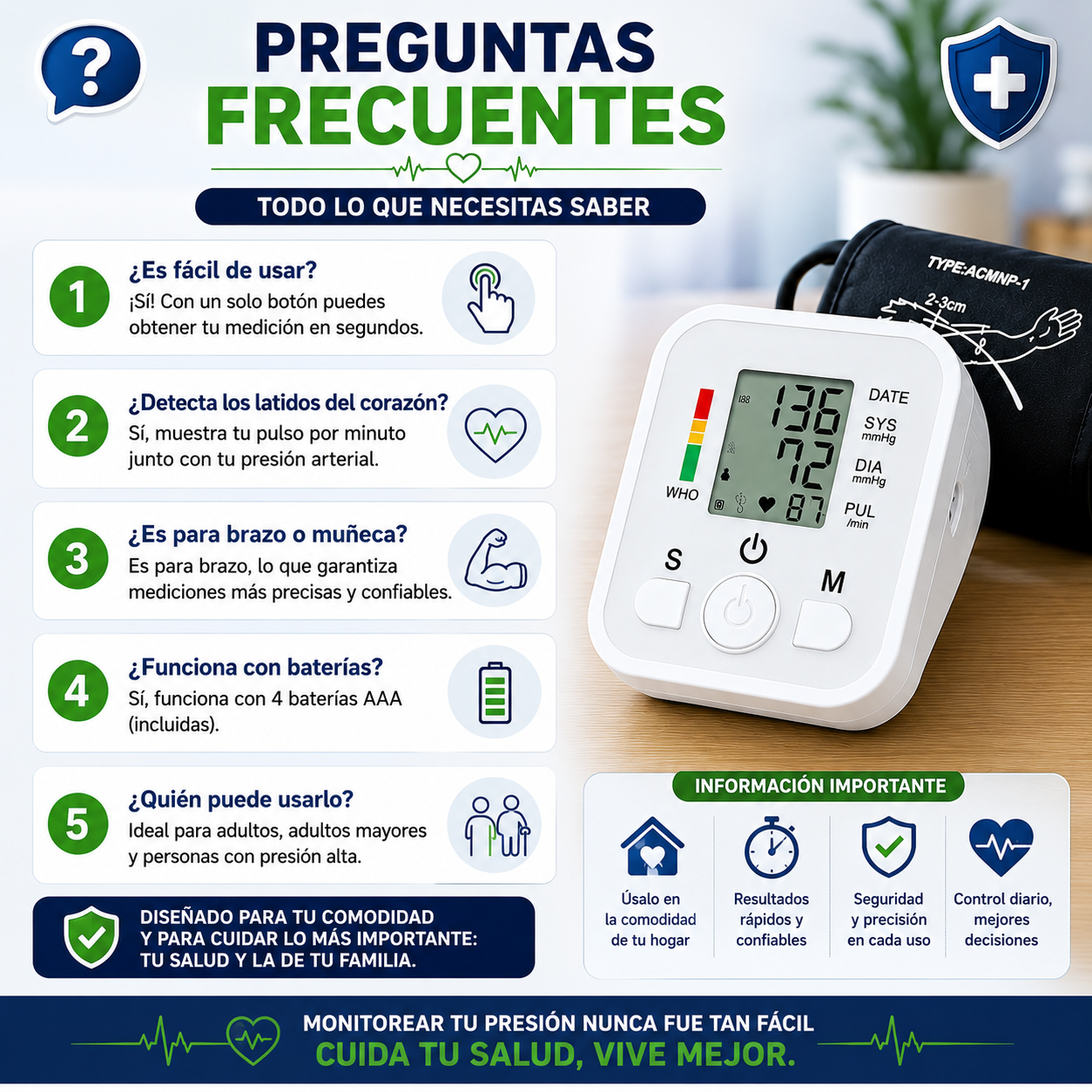 HeartTrack™ / Monitoreo práctico para cuidar tu salud