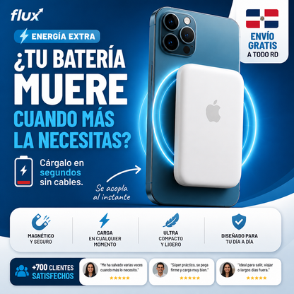 Flux PowerMag™ / Batería magnética portátil para iPhone – carga instantánea sin cables