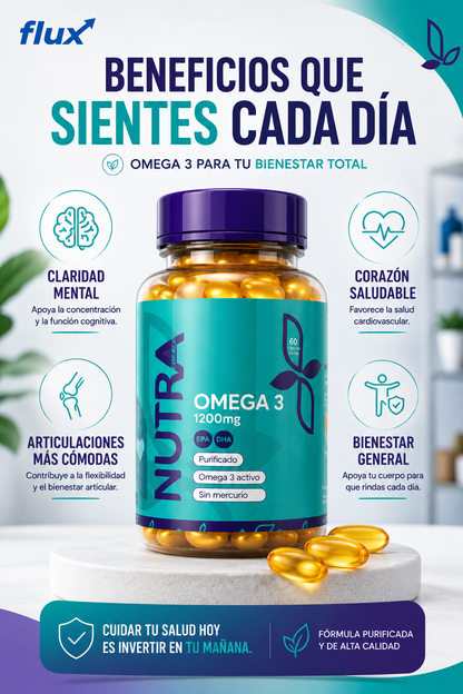 Flux OmegaPure™ / Omega 3 premium para mente, corazón y bienestar diario